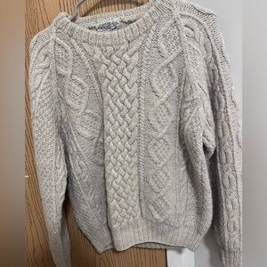 Vintage 100% Pure British Wool White/cream Knit Sweater